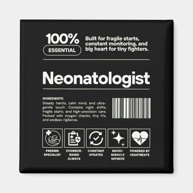 Imán Neonatologist &amp; D Neonatology Gift Nicu Doctor (Frente)