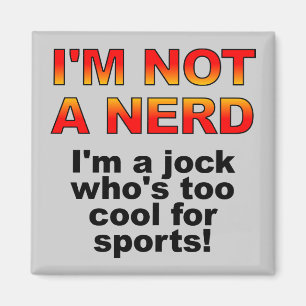 Imán Nerd Jock Funny Fridge Magnet Refrigerador