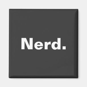 Imán Nerd una palabra minimalismo de texto blanco diseñ