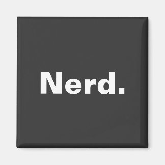 Imán Nerd una palabra minimalismo de texto blanco diseñ