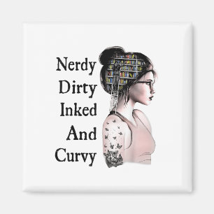 Imán Nerdy Dirty Inked &amp; Curvy Reading Lovers Tatto