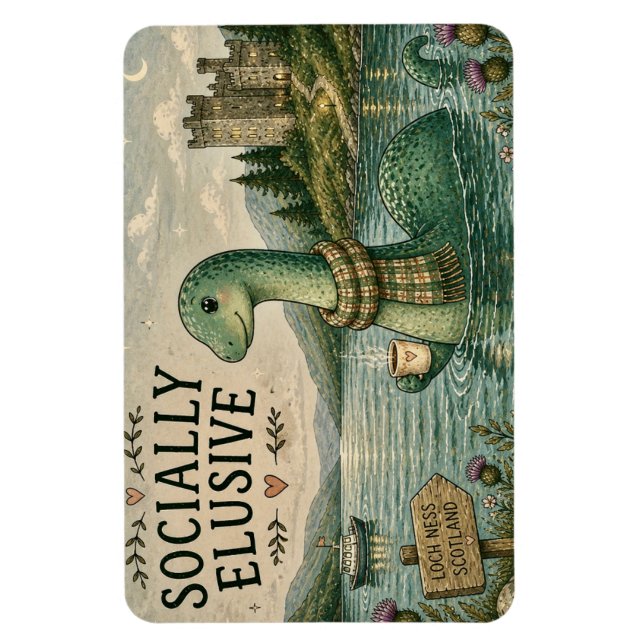 Imán Nessie esquiva socialmente críptido acogedor Loch  (Vertical)
