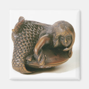 Imán Netsuke tallado en forma de sirena