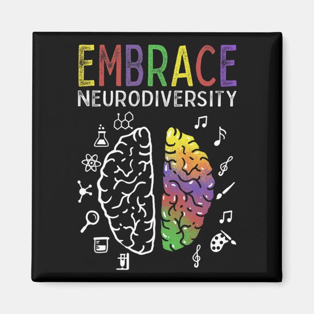 Imán Neurodiversidad Adoptar El Autismo Adhd Como Cereb (Frente)