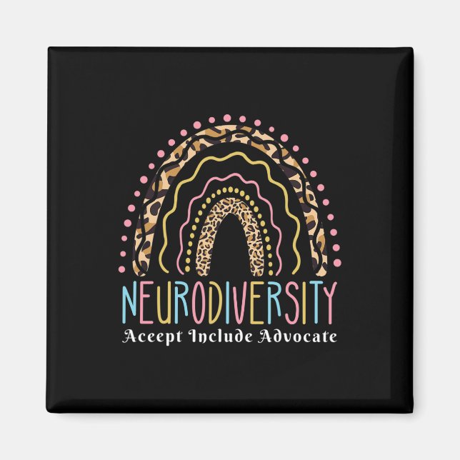 Imán Neurodiversidad Arcoiris aceptan el autismo de amo (Frente)