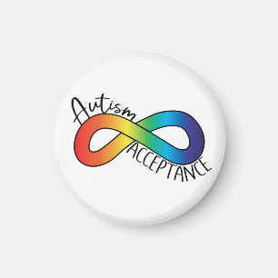 Imán Neurodiversidad Autismo Aceptación Botón Arcoiris