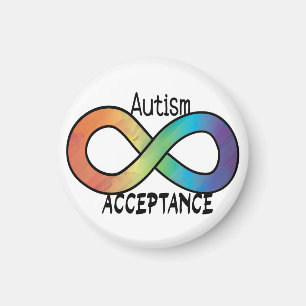 Imán Neurodiversidad Autismo Aceptación Botón Arcoiris