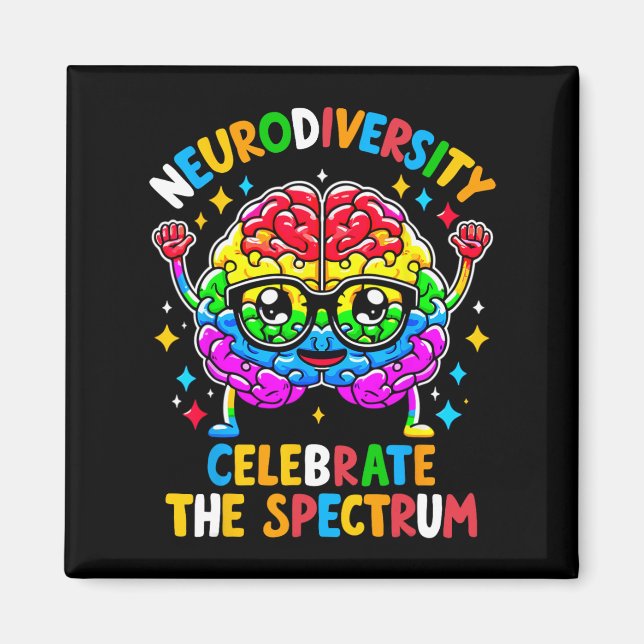 Imán Neurodiversidad Autismo cerebral Conciencia (Frente)