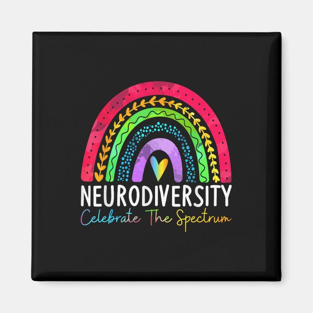 Imán Neurodiversidad Autismo Espectro Asd Adhd Rainbow  (Frente)