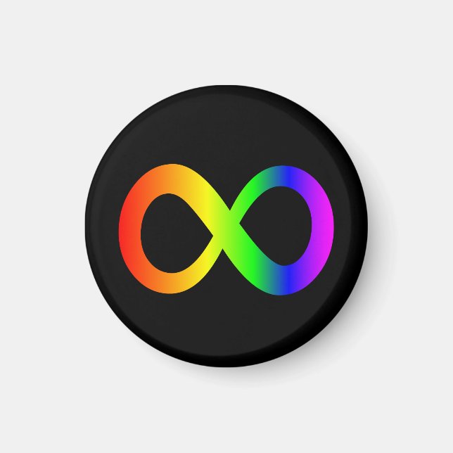 Imán Neurodiversidad Iris Infinito Símbolo de autismo (Frente)