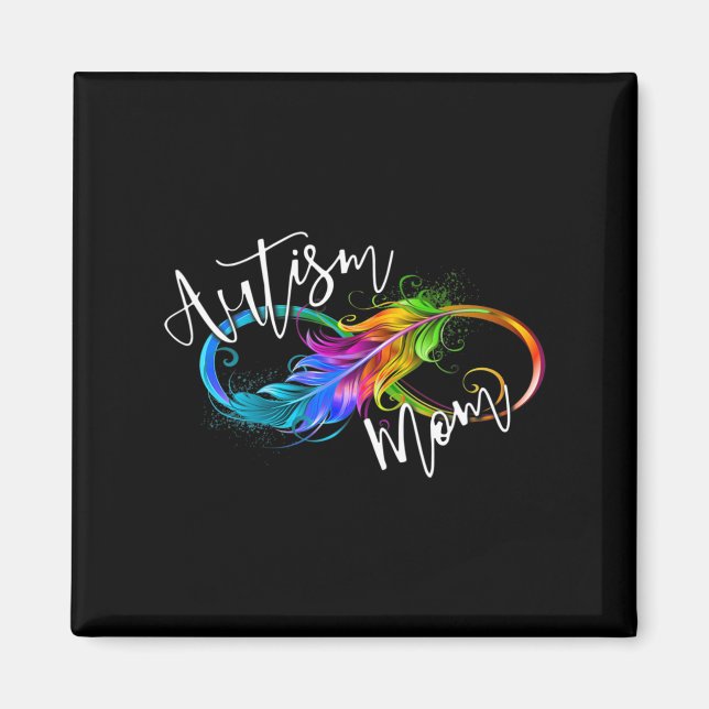 Imán Neurodiversity Symbol Rainbow Infinity Autism Mom  (Frente)
