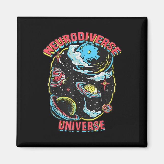 Imán Neurodiverso Universo Neurodiversidad Abrazo Adhd (Frente)