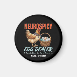 Imán Neurospicy Egg Dealer Vintage Hen Rare Textures 