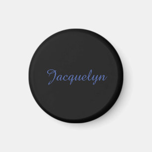 Imán Neutral Black & Blue Plain Elegant Nombre propio m