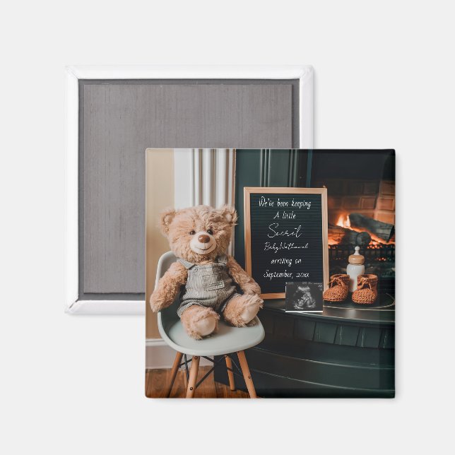 Imán Neutral modern minimal pregnancy announcement gift (Anverso/Reverso)