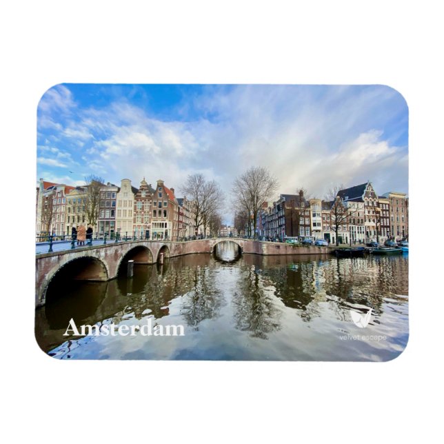 Imán Nevera de Amsterdam por Velvet Escape (Horizontal)