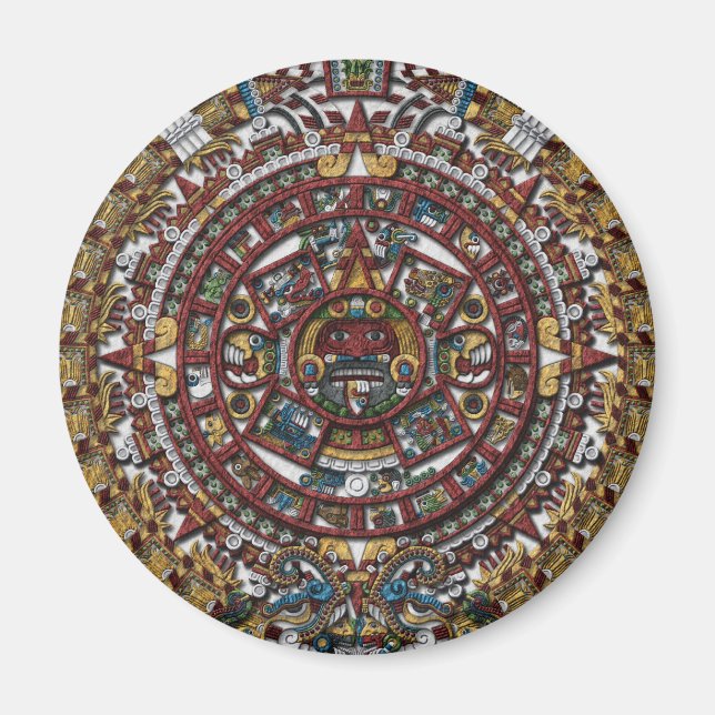 Imán Nevera de calendario azteca (Frente)
