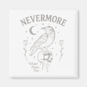 Imán Nevermore Raven Skull Art, Gothic Edgar Allan Poe