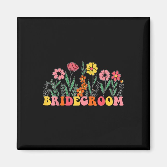 Imán New Bridegroom Wildflower Primer cumpleaños y Bab (Frente)