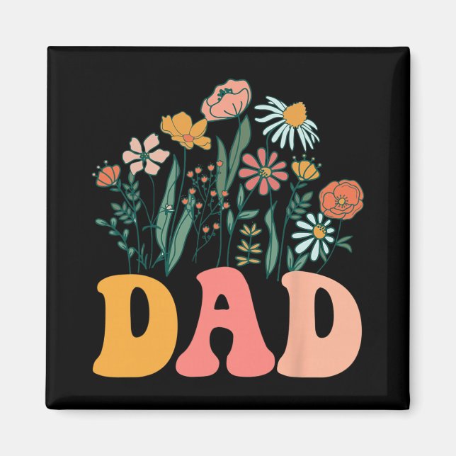 Imán New Dad Wildflower First Birthday &amp; Baby Showe (Frente)