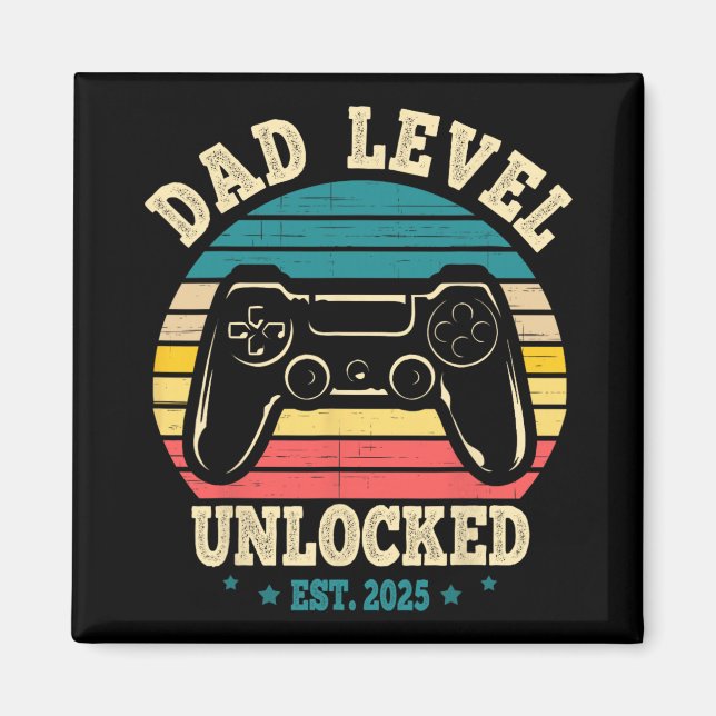 Imán New Daddy I Leveled Up To Dad Mens Pregnancy Idea  (Frente)