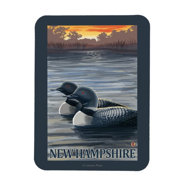 Imán New Hampshire Common Loon (Vertical)