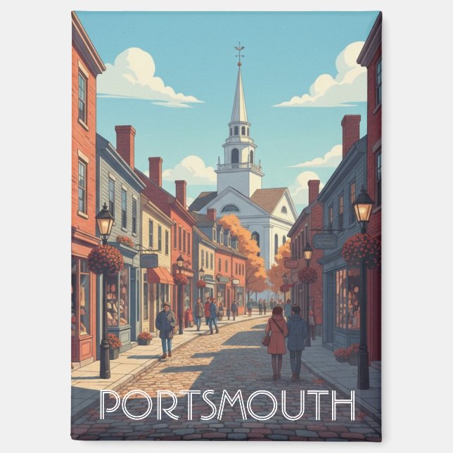 Imán New Hampshire Portsmouth Travel (Anverso)