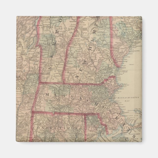 Imán New Hampshire, Vermont, Massachusetts (Frente)