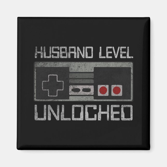 Imán New Husband Level Unlocked Just Married Gamer Bach (Frente)