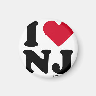 IMÁN NEW JERSEY - "AMO NJ" "QUE AMO NEW JERSEY"