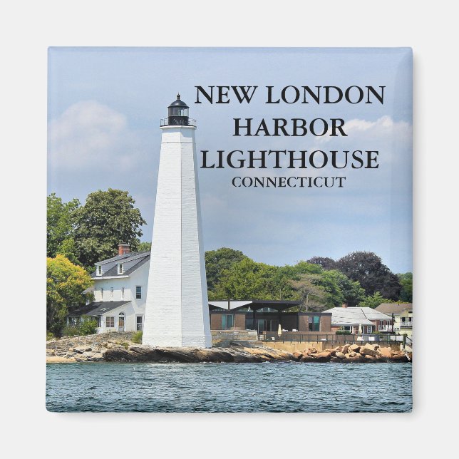 Imán New London Harbour Lighthouse Connecticut Magnet (Frente)
