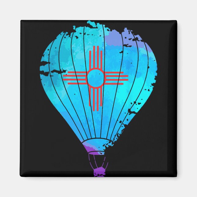 Imán New Mexico Festival Hot Air Balloon Zia Gift  (Frente)