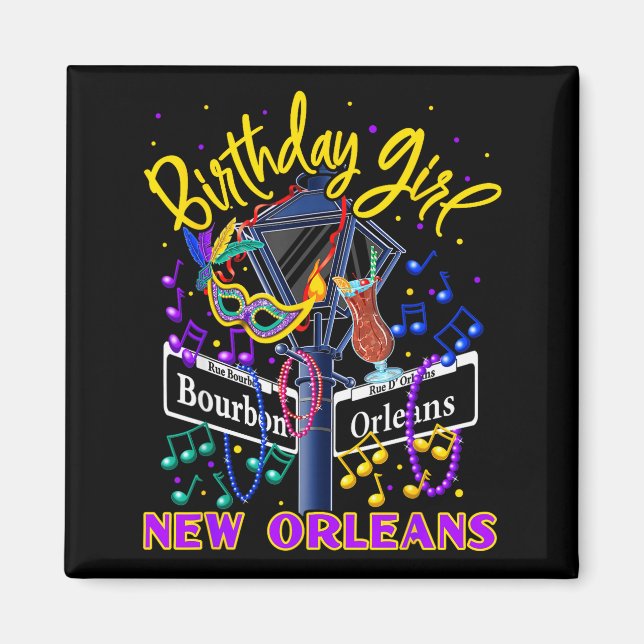 Imán New Orleans Birthday Girl's French Quarter Birthda (Frente)