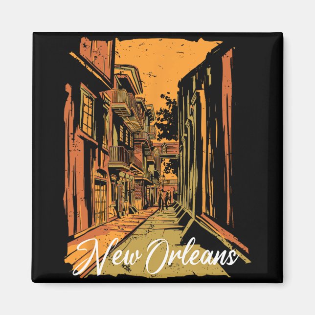 Imán New Orleans Bourbon Street Souvenir French Quarter (Frente)