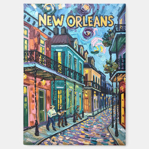 Imán New Orleans French Quarter Travel Van Gogh Style