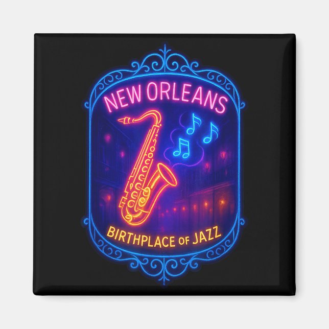 Imán New Orleans, Louisiana, Birthplace Of Jazz  (Frente)