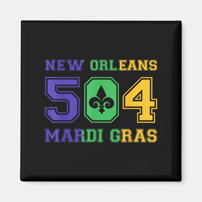 Imán New Orleans Mardi Gras Outfit 504 Louisiana Carniv (Frente)