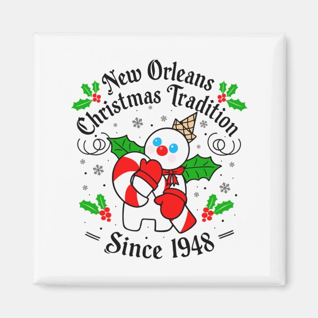 Imán New Orleans Mr Bingle Christmas Tradition Snowman  (Frente)