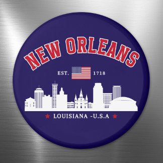 Imán New Orleans Travel Skyline Fridge Magnet