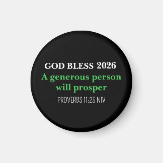 Imán New Year 2026 Blessings Festive Simple Black