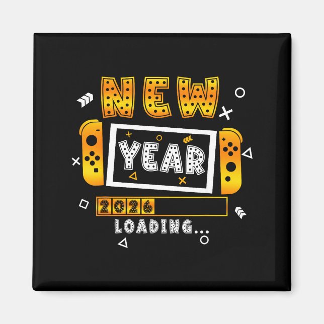 Imán New Year 2026 Loading Video Gamers New Years Eve P (Frente)