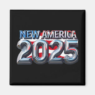 Imán New Year New America 2025 Liquid Metalizado Patrio