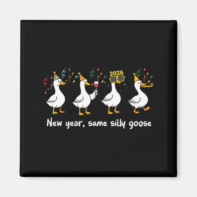 Imán New Year Same Silly Goose Family Matching New Year (Frente)