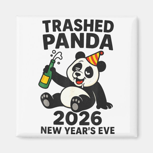 Imán New Years Eve 2026 Trashed Panda Premium  (Frente)