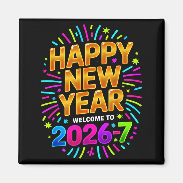 Imán New Year's Eve Happy New Year 2026-7 Funny 67 Kids (Frente)