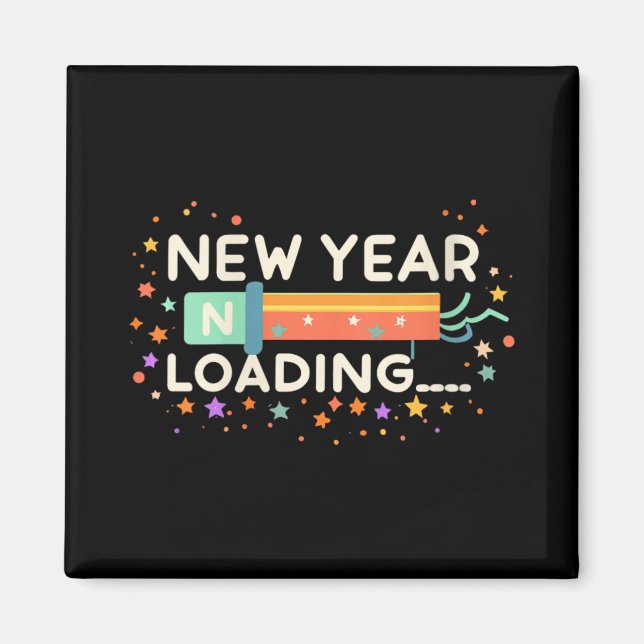 Imán New Years Eve Loading Winter Holiday Greeting Fest (Frente)