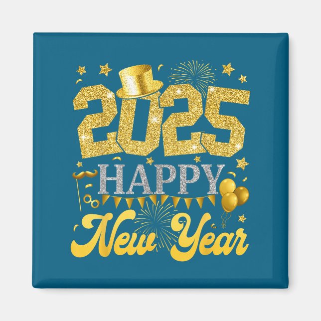 Imán New Years Eve Party Supplies 2025 Happy New Year F (Frente)