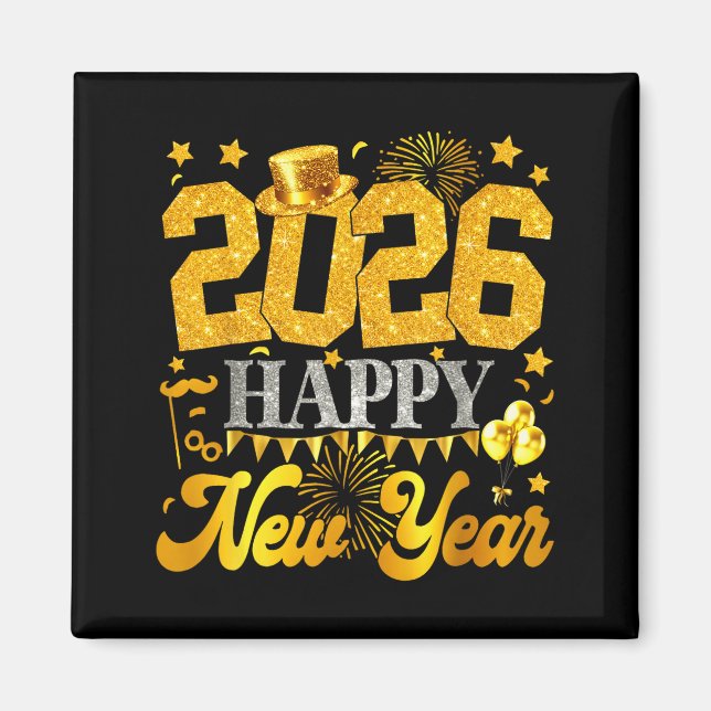 Imán New Years Eve Party Supplies 2026 Happy New Year F (Frente)