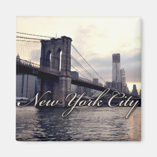 Imán New York Brooklyn Bridge Sunset Magnet