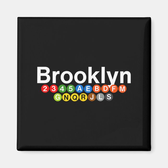 Imán New York Brooklyn Subway Station Signs, Train Sign (Frente)
